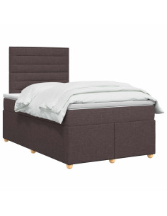 Letto box spring con materasso Marrone Scuro 120 x 200 cm 2