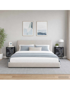 Armadio da Notte DOKKUM 2 pz Rovere Nero 36 x 33 x 51 cm