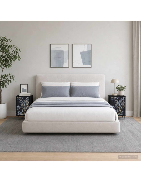 Armadio da Notte DOKKUM 2 pz Rovere Nero 36 x 33 x 61 cm