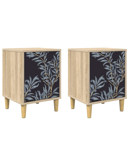 Armadio da Notte DOKKUM 2 pz Rovere Sonoma 36 x 33 x 50 cm
