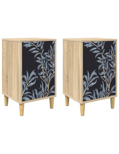 Armadio da Notte DOKKUM 2 pz Rovere Sonoma 36 x 33 x 60 cm 2