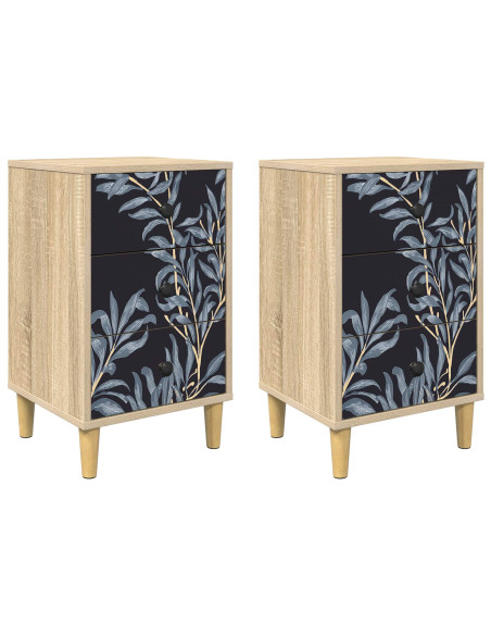Armadio da Notte DOKKUM 2 pz Rovere Sonoma 36 x 33 x 60 cm