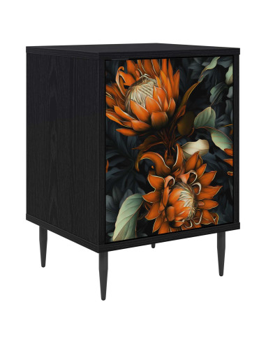 Armadio da Notte LOCHEM Rovere Nero 36 x 33 x 51 cm