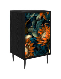 Armadio da Notte LOCHEM Rovere Nero 36 x 33 x 61 cm