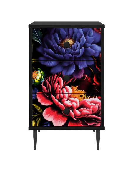 Armadio da Notte KIEL Rovere Nero 36 x 33 x 61 cm