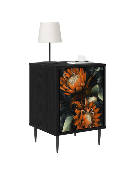 Armadio da Notte LOCHEM Rovere Nero 36 x 33 x 51 cm