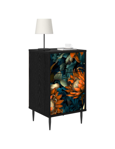 Armadio da Notte LOCHEM Rovere Nero 36 x 33 x 61 cm