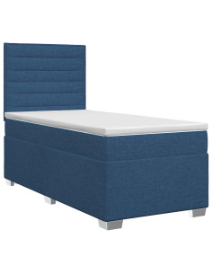 Letto box spring con materasso Blu 90 x 190 cm Tessuto