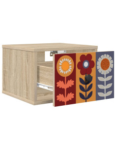Mobiletto da comodino a parete ESSEN 2 pz Rovere Sonoma 2