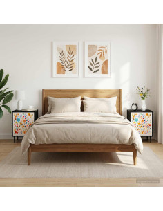 Armadio da Notte MAINZ 2 pz Rovere Nero 36 x 33 x 51 cm