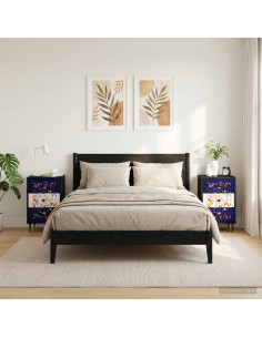 Armadio da Notte MAINZ 2 pz Rovere Nero 36 x 33 x 61 cm
