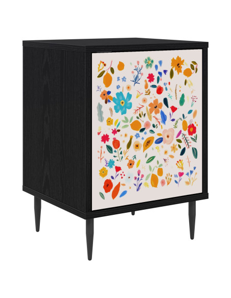 Armadio da Notte MAINZ Rovere Nero 36 x 33 x 51 cm