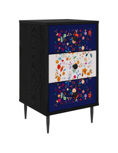 Armadio da Notte MAINZ Rovere Nero 36 x 33 x 61 cm