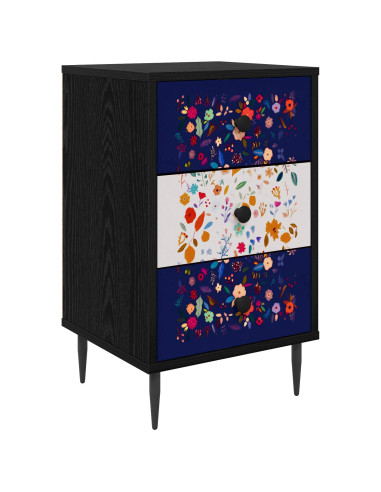 Armadio da Notte MAINZ Rovere Nero 36 x 33 x 61 cm