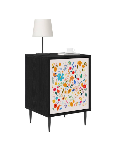 Armadio da Notte MAINZ 2 pz Rovere Nero 36 x 33 x 51 cm