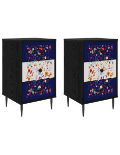 Armadio da Notte MAINZ 2 pz Rovere Nero 36 x 33 x 61 cm 2