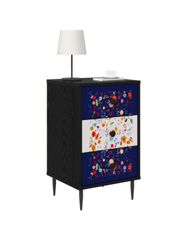 Armadio da Notte MAINZ 2 pz Rovere Nero 36 x 33 x 61 cm