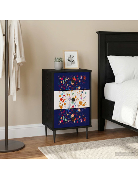 Armadio da Notte MAINZ 2 pz Rovere Nero 36 x 33 x 61 cm