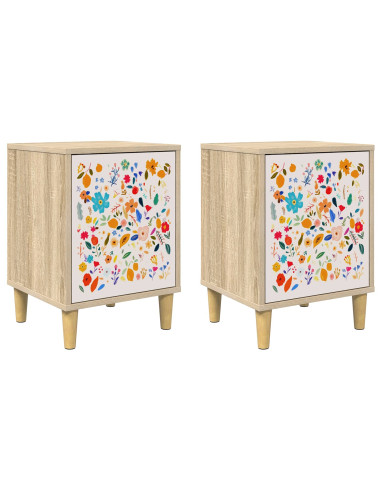 Armadio da Notte MAINZ 2 pz Rovere Sonoma 36 x 33 x 50 cm