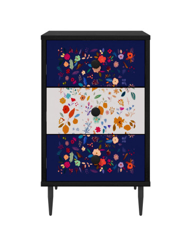 Armadio da Notte MAINZ Rovere Nero 36 x 33 x 61 cm