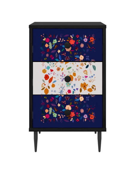 Armadio da Notte MAINZ Rovere Nero 36 x 33 x 61 cm