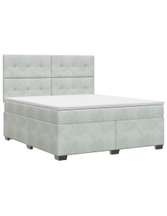 Letto box spring con materasso Grigio Chiaro 140 x 200 cm