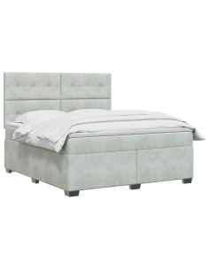 Letto box spring con materasso Grigio Chiaro 140 x 200 cm 2