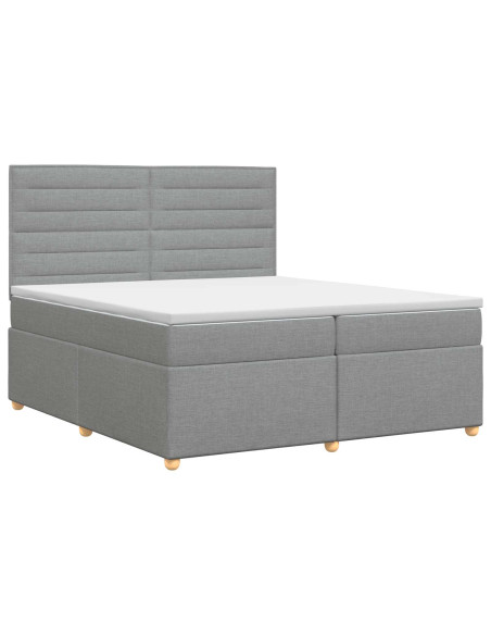 Letto box spring con materasso Grigio Chiaro 200 x 200 cm