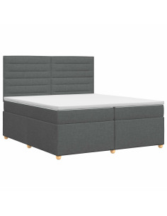 Letto box spring con materasso Grigio Scuro 200 x 200 cm