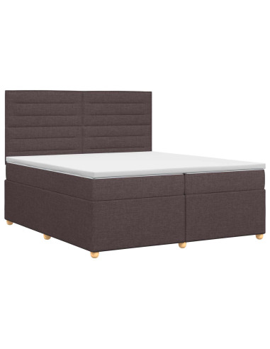 Letto box spring con materasso Marrone Scuro 200 x 200 cm