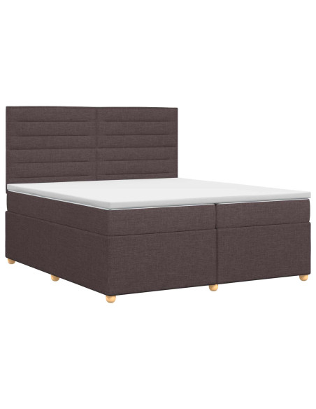 Letto box spring con materasso Marrone Scuro 200 x 200 cm