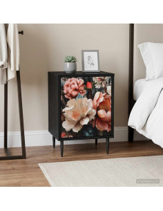 Armadio da Notte BORNE 2 pz Rovere Nero 36 x 33 x 51 cm