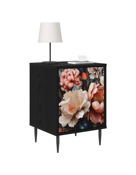 Armadio da Notte BORNE 2 pz Rovere Nero 36 x 33 x 51 cm