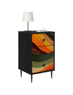 Armadio da Notte BONN Rovere Nero 36 x 33 x 61 cm 2