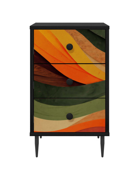 Armadio da Notte BONN Rovere Nero 36 x 33 x 61 cm
