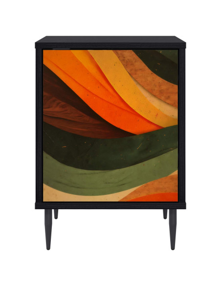Armadio da Notte BONN Rovere Nero 36 x 33 x 51 cm