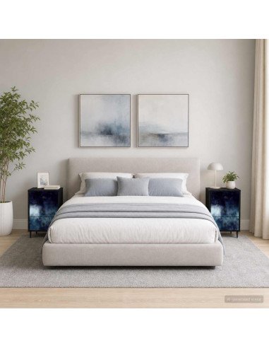 Armadio da Notte RAALTE 2 pz Rovere Nero 36 x 33 x 61 cm