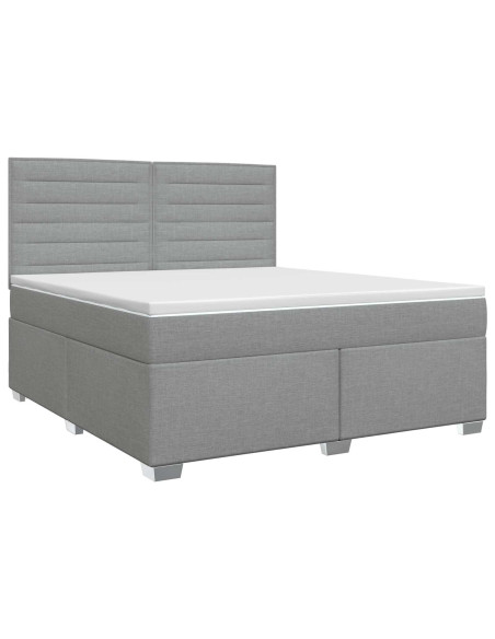 Letto box spring con materasso Grigio Chiaro 140 x 200 cm