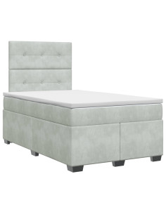 Letto box spring con materasso Grigio Chiaro 120 x 200 cm