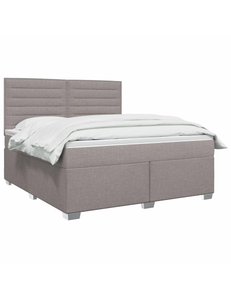 Letto box spring con materasso Tortora 140 x 190 cm Tessuto
