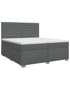 Letto box spring con materasso Grigio Scuro 200 x 200 cm