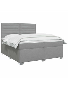 Letto box spring con materasso Grigio Chiaro 200 x 200 cm 2