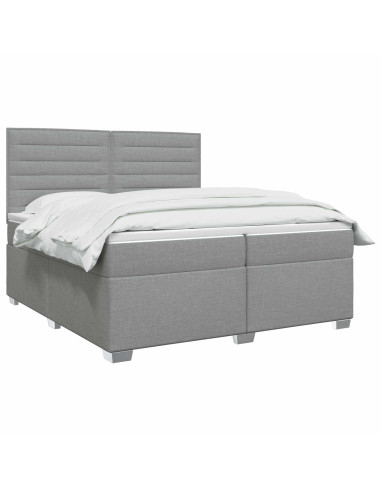 Letto box spring con materasso Grigio Chiaro 200 x 200 cm