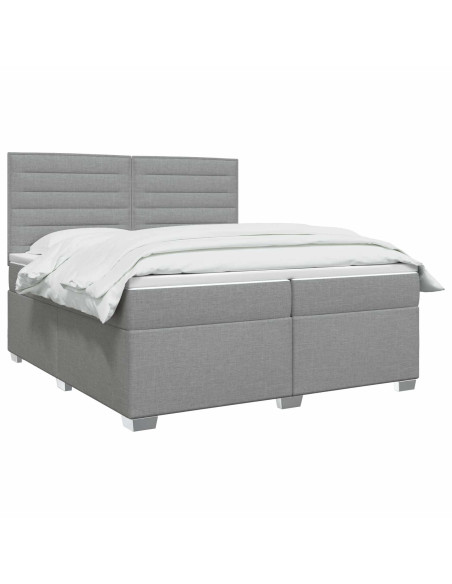 Letto box spring con materasso Grigio Chiaro 200 x 200 cm
