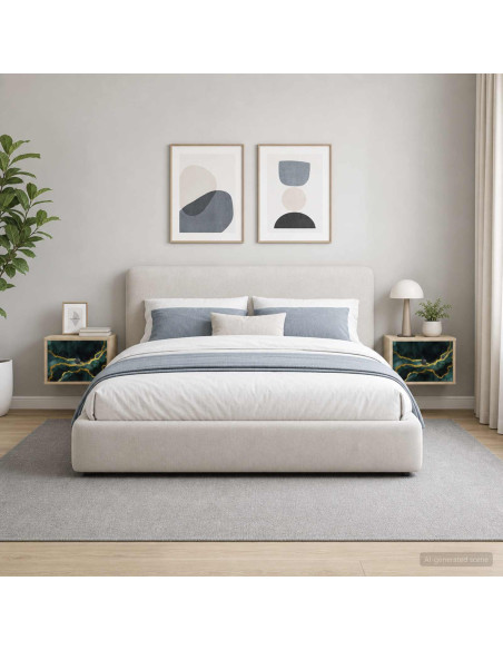Mobiletto da comodino a parete WIJHE 2 pz Rovere Sonoma