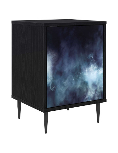 Armadio da Notte RAALTE Rovere Nero 36 x 33 x 51 cm