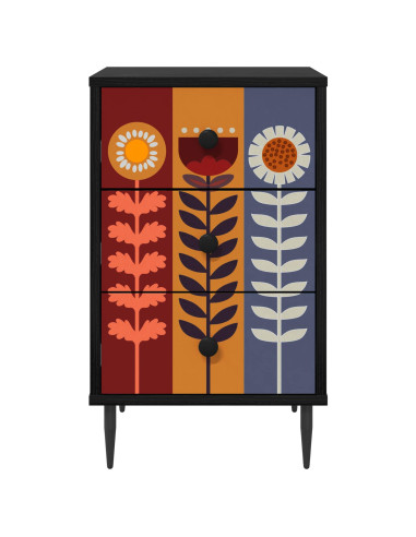 Armadio da Notte ESSEN Rovere Nero 36 x 33 x 61 cm