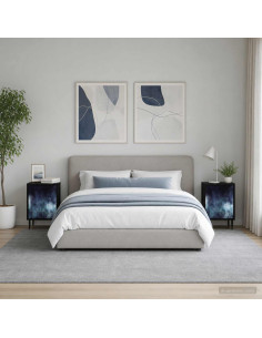 Armadio da Notte RAALTE 2 pz Rovere Nero 36 x 33 x 51 cm