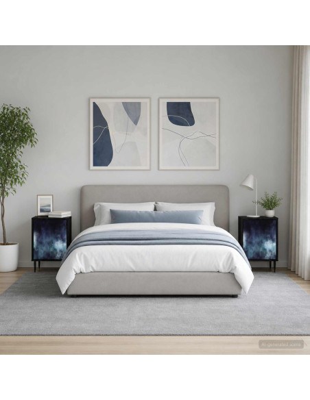 Armadio da Notte RAALTE 2 pz Rovere Nero 36 x 33 x 51 cm