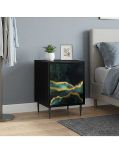Armadio da Notte WIJHE 2 pz Rovere Nero 36 x 33 x 51 cm